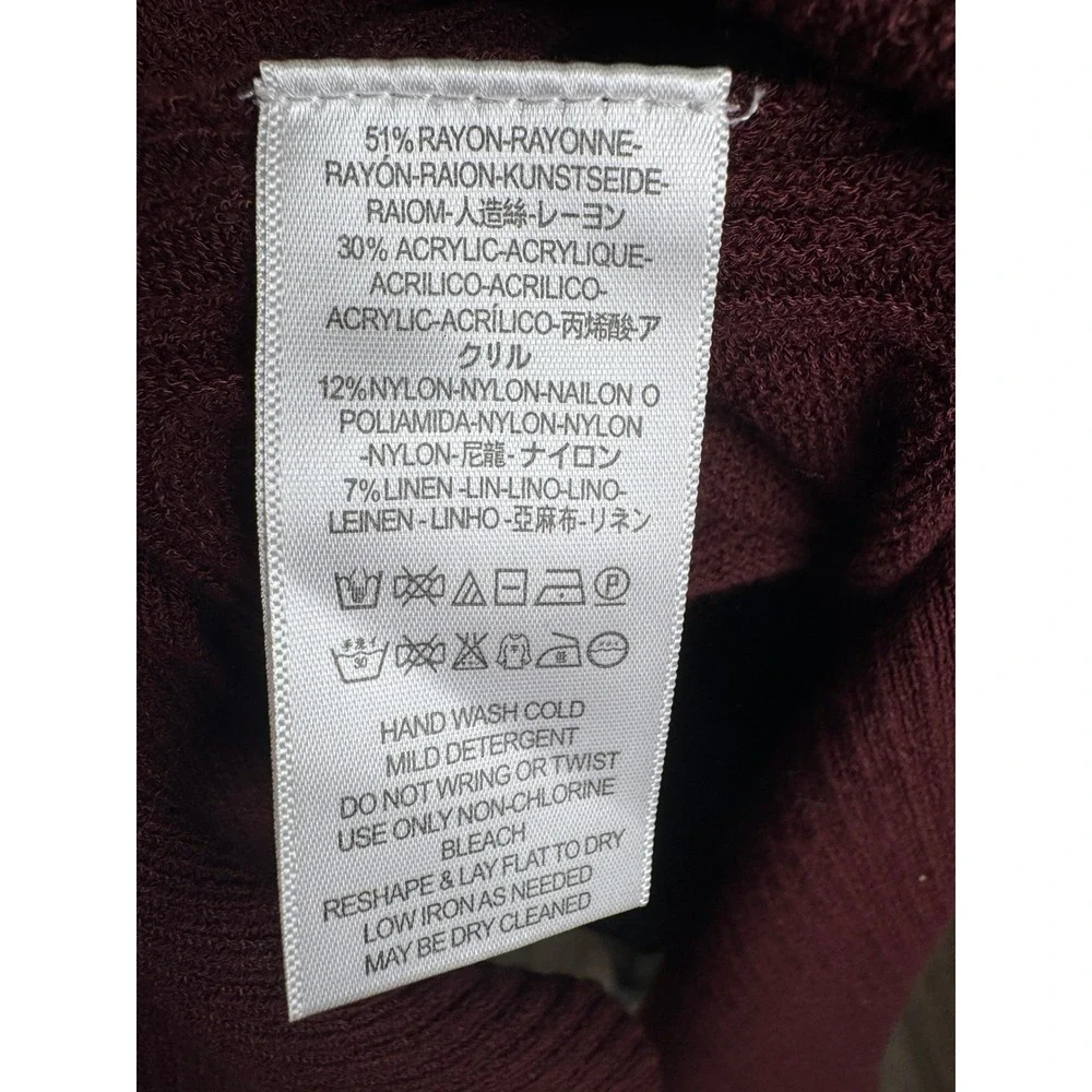 Free People‎ Casual Bohemian Crisscross Sweater Top Hi low Color Wine size M